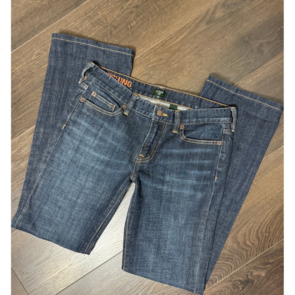 J.Crew Jeans 28 Hipslung Stretch Boot Cut Dark Wash Low Rise 97510 Y2K